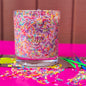 Birthday Cake Candle, colourful, front side