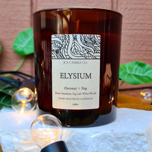 Elysium beeswax candle, front view